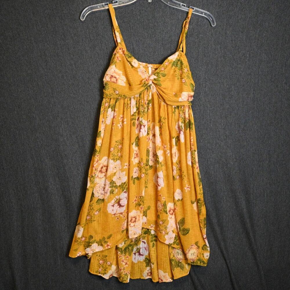 NEW Free People Women's M Mirage Yellow Tunic Floral Top Boho NWT